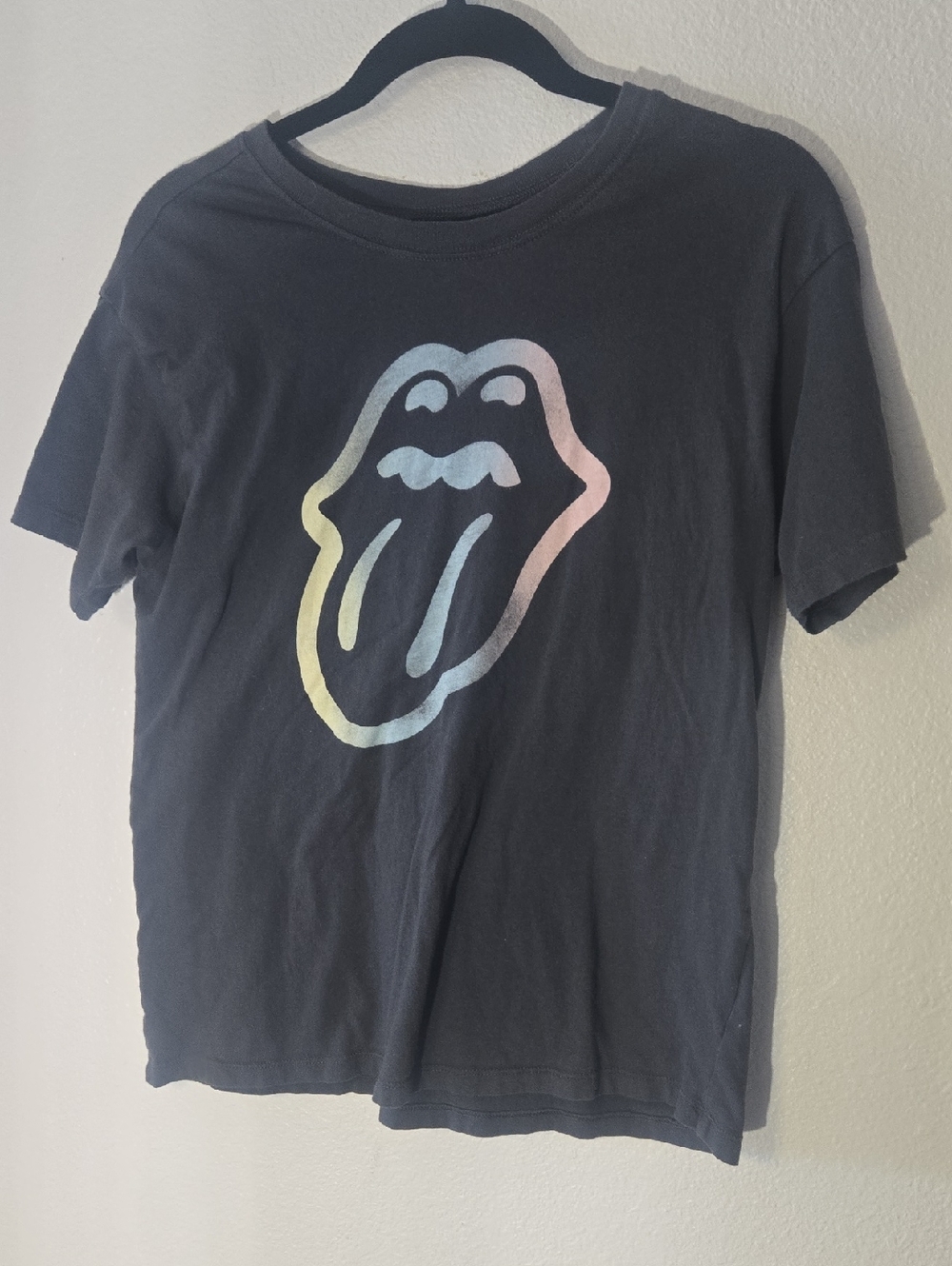 the Rolling Stones Pastel Tongue Logo Black